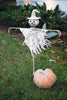 Rustic White Metal Scarecrow Yard Stake - Hearts Attic 